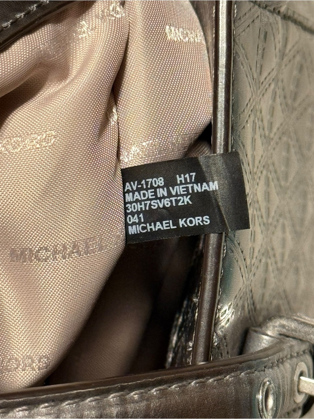 Michael Kors Metallic Silver Quilted Tote - Picture 11 of 12